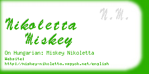 nikoletta miskey business card